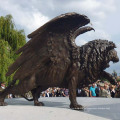 Большой бронзовый крылатый металл Лев скульптура